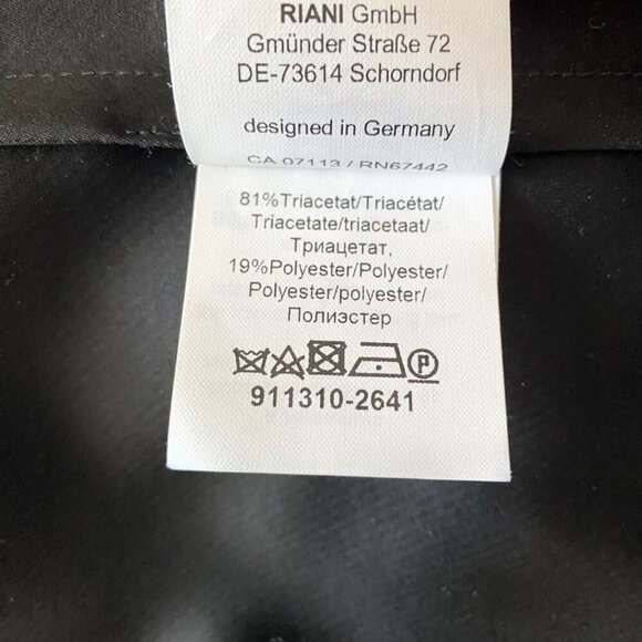 RIANI BLACK FLOWY OPEN BLAZER WITH POINTED COLLAR - 12 - Picture 11 of 11